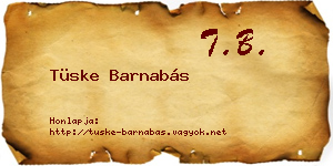 Tüske Barnabás névjegykártya